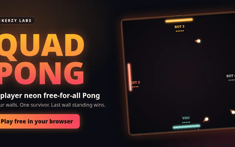 Quad Pong: four paddles defending four walls